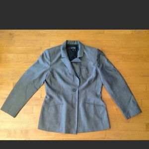 Kasper Women's Gray Blazer Size 8P Petite Button Front Career Jacket